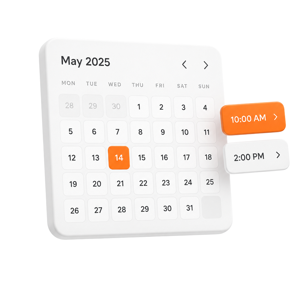 Booking calendar with time slots