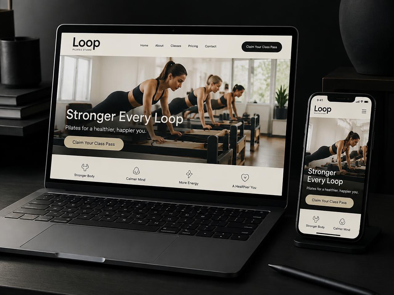 Website for Fitness and wellness studios